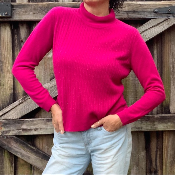 Hot pink mock turtleneck Clearance